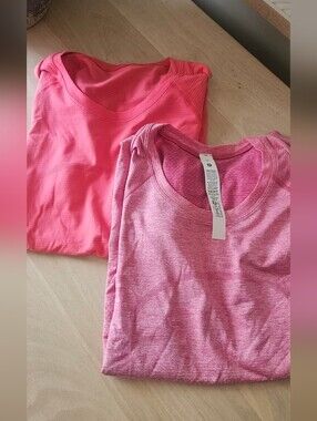 Lululemon Pink Heather Athletic Tees - 2 Tees